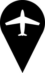 Airplane and location simple vector icon