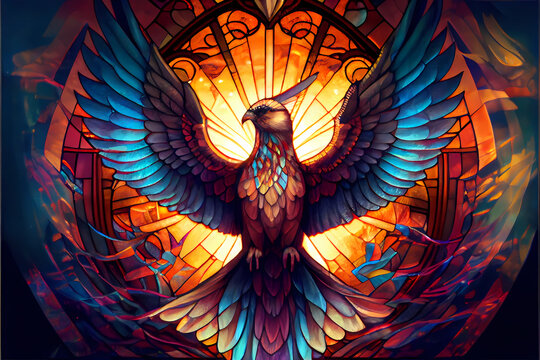 a digital painting of a phoenix