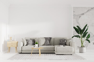 Wall Mockup Living Room Modern Design Graphic