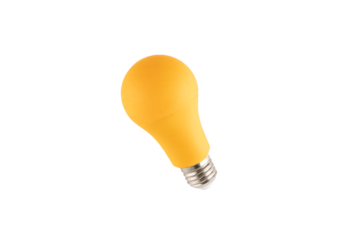 a yellow light bulb isolated on transparent background