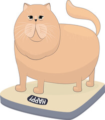 Vector fat cat. domestic fat cat. obesity.