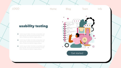 Website testing web banner or landing page. Code testing