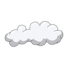 Light light cumulus cloud in cartoon , vector