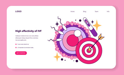 Obraz premium In vitro fertilization benefit web banner or landing page. Infertility