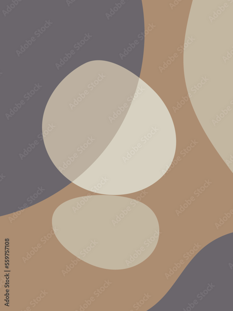 Poster abstract shapes background in earthy tints . circles and lines in pastel colors. minimalist illustra