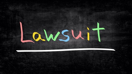 Obraz premium Lawsuit handwritten on blackboard