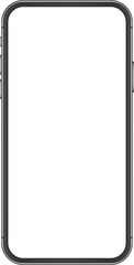 Photo Realistic Mobile Phone Frame Template With Blank Transparent Screen App UI Design Presentation Isolated PNG