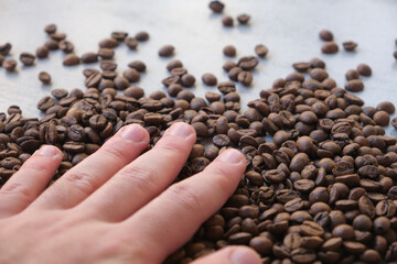 coffee beans in the hands