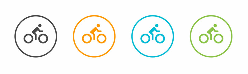 Bicycle sign icon template set. Stock vector illustration.