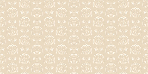 Pattern with elements on beige. Seamless background. Texture for wallpaper. Flat design. vector eps 10