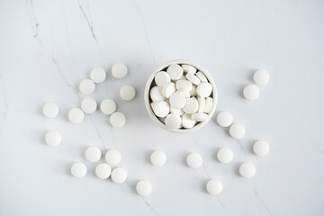 Vitamin C, Mg, concept. Alternative medicine, Dietary supplement.