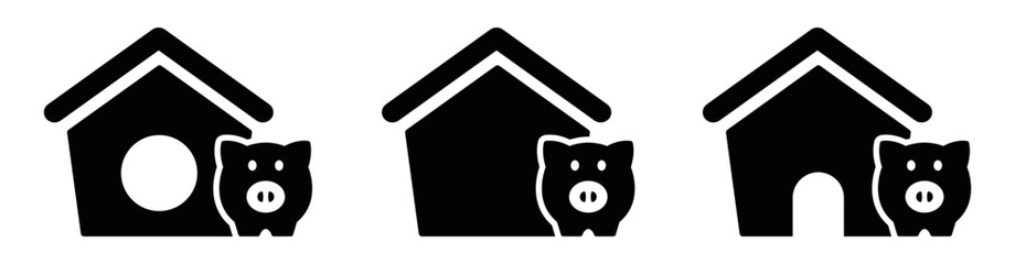 Pig house icon. Animal house icon, vector illustration