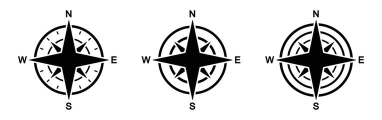 Compass icon set. Wind rose icon, Vector illustration