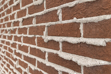 Extruded mortar joint and brick - 559760392
