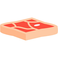 Raw Fresh Meat Slices Ready to Serve