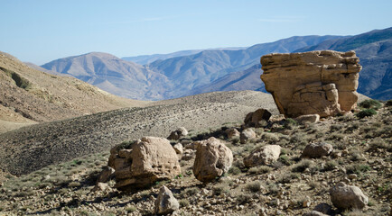 Nice views, great nature, and beauty landscape, large valleys between rivers, wild forest, background beautiful place and magic nature, from -high Atlas- Mountains in morocco.