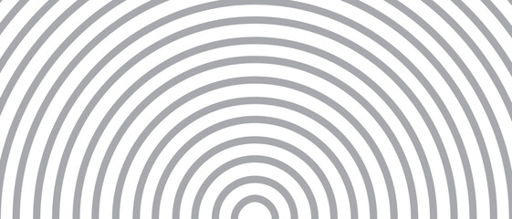 Circle lines pattern on white background. Circle lines pattern for backdrop, brochure, wallpaper template. Realistic lines with repeat circles texture. Simple geometric background, vector illustration