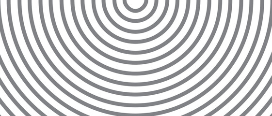 Circle lines pattern on white background. Circle lines pattern for backdrop, brochure, wallpaper template. Realistic lines with repeat circles texture. Simple geometric background, vector illustration