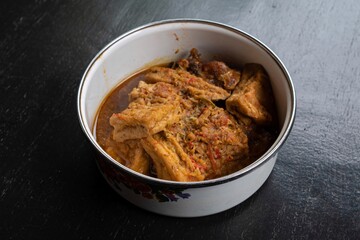 tofu cooked with coconut milk