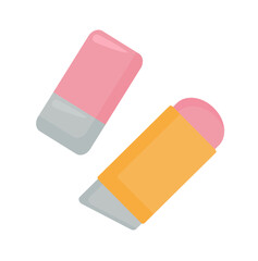 Vector illustration of an eraser. Illustration in cartoon style isolated on white background. Illustration on the theme of study, office, school