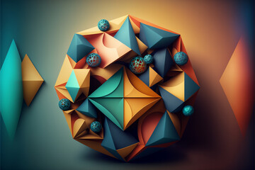 Geometry Abstract Patterns, Texture Background, Symmetry and Shapes, Realistic Futuristic Art, Generative ai