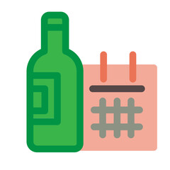 Fototapeta premium Wine Flat Icon