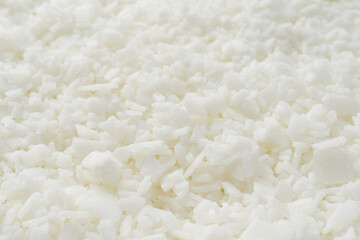 soy wax in flakes texture, closeup