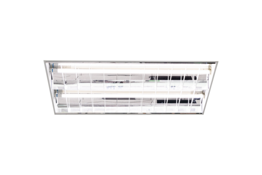 Modern office neon light or fluorescent light with  isolated cutout PNG.  interior decoration concept office. Provide twenty-four hour working light.