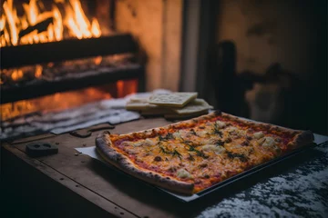 Foto op Plexiglas Sicilian Pizza, Generative AI, Illustration © emir