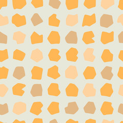 Seamless yellowish tones doodle pattern. Abstract background with hand drawn doodle shapes.