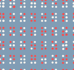 Braille alphabet seamless pattern. Hand drawn repeating background.