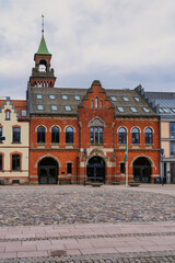 Fototapeta premium Kristiansand Municipality main building, at Rådhuskvartalet in Kristiansand