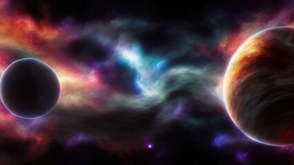 Obraz na płótnie Canvas Deep space planets, science fiction images of cosmos landscape.