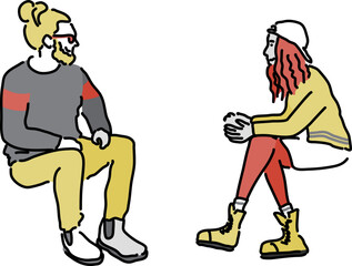 座る人物セット　秋冬
