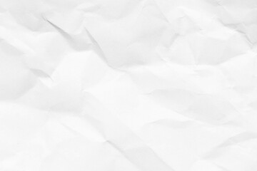 Grunge wrinkled white color paper textured background with copy space