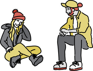 座る人物セット　秋冬
