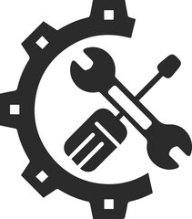 Bad maintenance icon, maintenance error icon black vector