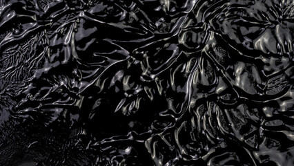 Liquid Serum on black background.
Gel Cream with bubbles smudged.  Petroleum crude oil.