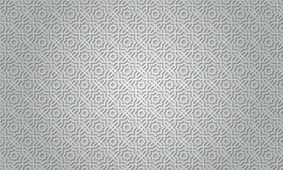 Seamless 3d Ramadan Islamic pattern in Arabian style Vector illustration	