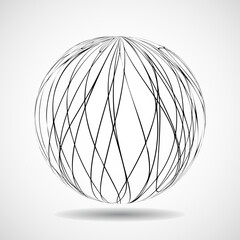 Abstract globe of lines, geometric shape. Vector illustration