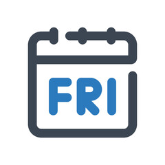 Friday icon - vector illustration . Friday, Black friday, Calendar, Date, Schedule, Day, Sale, Event, week, weekly, appointment, line, outline, icons .