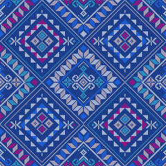 Yakan weaving inspired vector seamless pattern - Filipino folk art background perfect for textile or fabric print design
- 559769726
