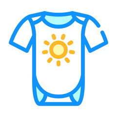 bodysuit short sleeve baby cloth color icon vector. bodysuit short sleeve baby cloth sign. isolated symbol illustration