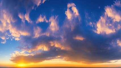 Obraz na płótnie Canvas Panorama sunset sky beautiful in twilight time beautiful background.