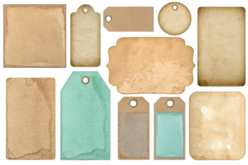 PNG Used paper label tag sticker isolated on transparent background