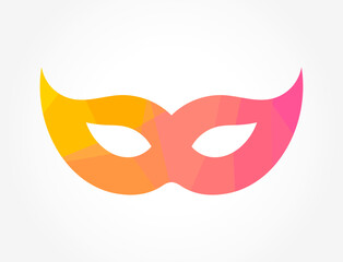 Colorful carnival venetian mask icon.