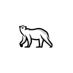 Polar Bear logo design icon. Bear design inspiration.
Polar Bear logo design template. Animal symbol logotype.
Bear symbol silhouette.