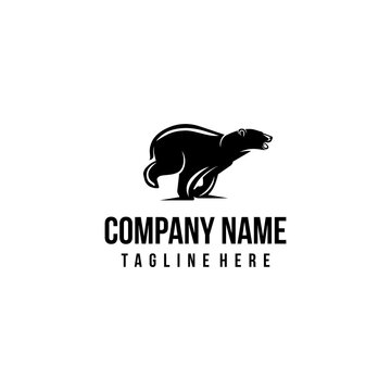 Polar Bear logo design icon. Bear design inspiration.
Polar Bear logo design template. Animal symbol logotype.
Bear symbol silhouette.