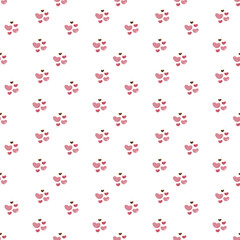 Heart pattern1. Seamless pattern with cute hearts. Doodle cartoon color vector illustration.