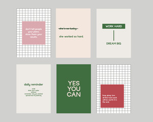 Fototapeta na wymiar Yes you can - set of motivational quotes, editable templates. Vector illustration. Motivation cards and wallpapers